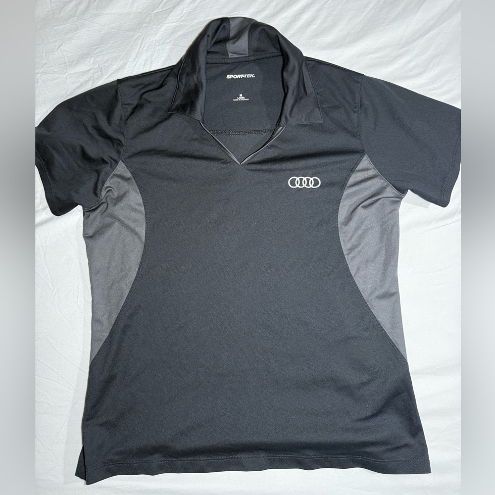 Black and grey Audi shirt/Polo
